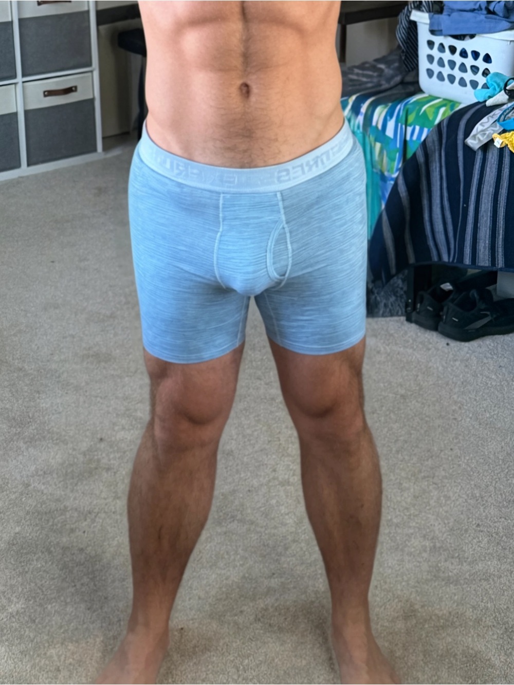 Men's Express Heather Blue Performance Boxer Briefs XL